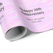 Happy 20th anniversary pink purple pastel name bol cadeaupapier (Rol Hoek)