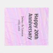 Happy 20th anniversary pink purple pastel name bol fleece deken (Voorkant (Horizontaal))