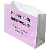 Happy 20th anniversary pink purple pastel name bol groot cadeauzakje (Achterkant Gekanteld)