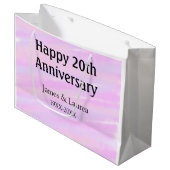 Happy 20th anniversary pink purple pastel name bol groot cadeauzakje (Voorkant Gekanteld)