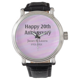 Happy 20th anniversary pink purple pastel name bol horloge