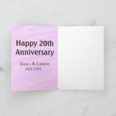 Happy 20th anniversary pink purple pastel name bol kaart (Binnen)
