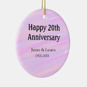 Happy 20th anniversary pink purple pastel name bol keramisch ornament (Rechts)