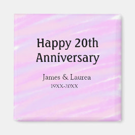 Happy 20th anniversary pink purple pastel name bol magneet