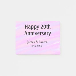 Happy 20th anniversary pink purple pastel name bol post-it® notes
