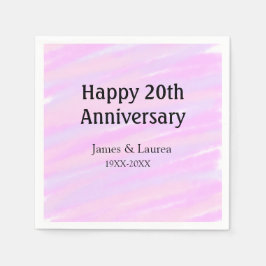 Happy 20th anniversary pink purple pastel name bol servet