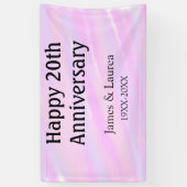 Happy 20th anniversary pink purple pastel name bol spandoek (Verticaal)
