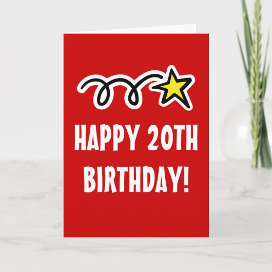 Happy 20th Birthday Card For Men and Women Kaart (Voorkant)
