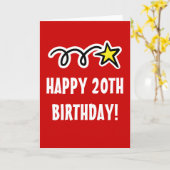 Happy 20th Birthday Card For Men and Women Kaart (Gele Bloem)