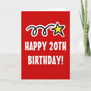 Happy 20th Birthday Card For Men and Women Kaart