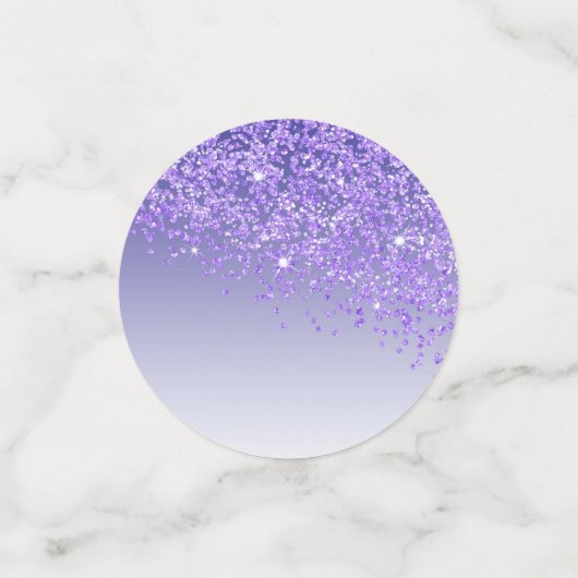 Happy 20th Birthday Chic Falling Paarse Glitter Confetti (Kleine voorkant)