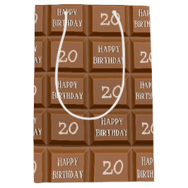 Happy 20th Birthday Chocolate Snoep Bar Medium Cadeauzakje