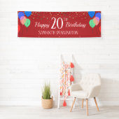 Happy 20th Birthday Confetti en ballonnen Spandoek (Insitu)