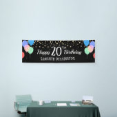 Happy 20th Birthday Confetti en ballonnen Spandoek (Beurs)