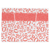 Happy 20th Birthday Coral Random Number Pattern Groot Cadeauzakje (Achterkant)