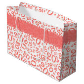 Happy 20th Birthday Coral Random Number Pattern Groot Cadeauzakje (Achterkant Gekanteld)