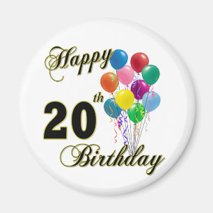Happy 20th Birthday Gifts en Birthday Apparel Magneet