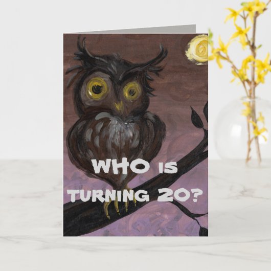 Happy 20th Birthday Kaart (Gele Bloem)