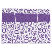 Happy 20th Birthday Paars Random Number Pattern Groot Cadeauzakje (Achterkant)