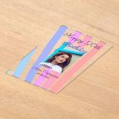 Happy 20th Birthday rainbow rustic boho lines phot Acryl Uitnodigingen (Laagn)