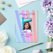 Happy 20th Birthday rainbow rustic boho lines phot Acryl Uitnodigingen (Insitu (Huwelijk))