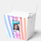 Happy 20th Birthday rainbow rustic boho lines phot Bedankdoosjes (Voorkant)