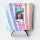 Happy 20th Birthday rainbow rustic boho lines phot Blikjeskoeler (Voorkant)