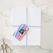 Happy 20th Birthday rainbow rustic boho lines phot Cadeaulabel (Met Touw)