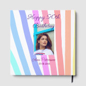 Happy 20th Birthday rainbow rustic boho lines phot Gastenboek (Achterkant)