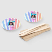 Happy 20th Birthday rainbow rustic boho lines phot Handwaaier (Niet-gemonteerd)