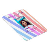 Happy 20th Birthday rainbow rustic boho lines phot Magneet (Rechterzijde)