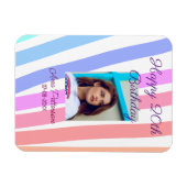 Happy 20th Birthday rainbow rustic boho lines phot Magneet (Horizontaal)