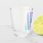 Happy 20th Birthday rainbow rustic boho lines phot Shot Glas (Links)