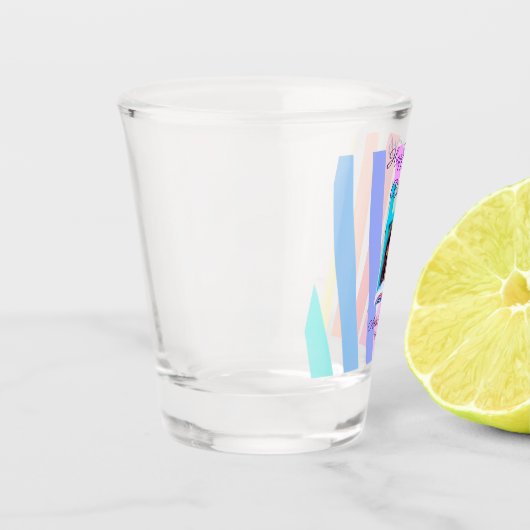 Happy 20th Birthday rainbow rustic boho lines phot Shot Glas (Links)