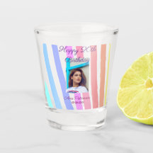 Happy 20th Birthday rainbow rustic boho lines phot