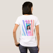 Happy 20th Birthday rainbow rustic boho lines phot T-shirt (Achterkant volledig)