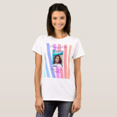 Happy 20th Birthday rainbow rustic boho lines phot T-shirt (Voorkant volledig)