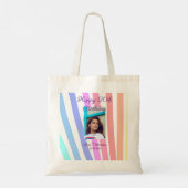 Happy 20th Birthday rainbow rustic boho lines phot Tote Bag (Achterkant)
