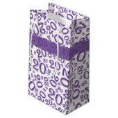 Happy 20th Birthday Random Number Pattern Paars Klein Cadeauzakje (Achterkant Gekanteld)