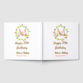 Happy 20th Birthday red add name monogram wreath Gastenboek (Volledig)