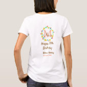 Happy 20th Birthday red add name monogram wreath T-shirt (Achterkant)