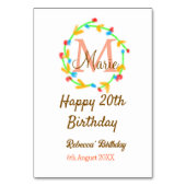 Happy 20th Birthday red voeg naam monogram krans t Kaart (Achterkant)