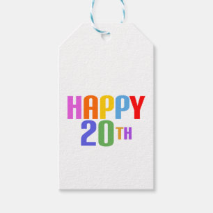 Happy 20th cadeaulabel