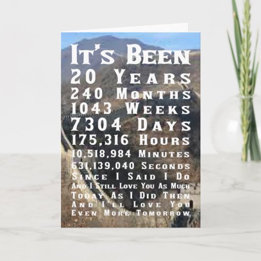 Happy 20th China Bruiloft Jubileum Kaart (Voorkant)