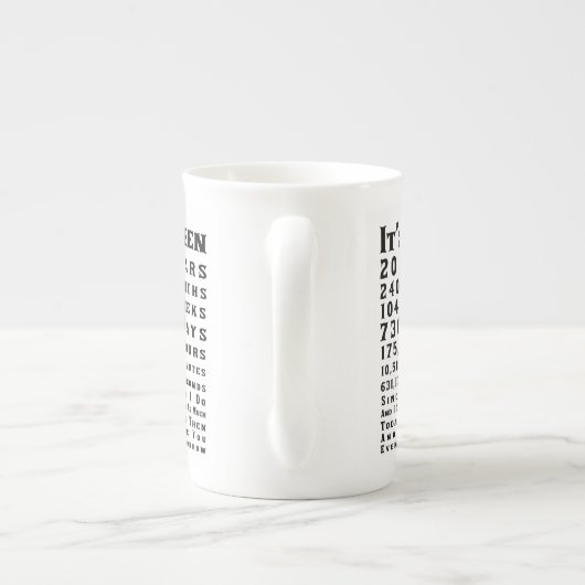 Happy 20th China Bruiloft Jubileum Porselein Kop (Achterkant)