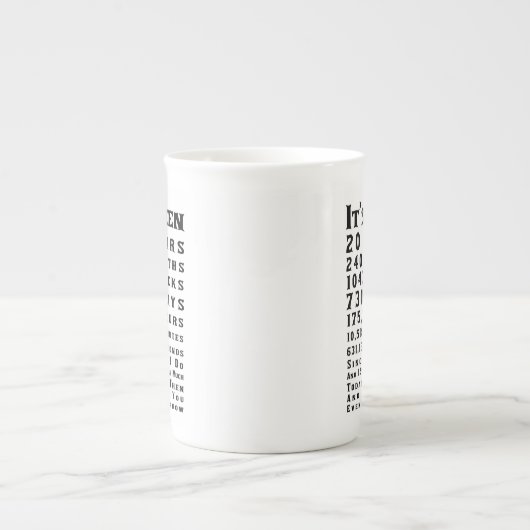 Happy 20th China Bruiloft Jubileum Porselein Kop (Voorkant)