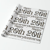 Happy 20th Jubileum-pakpapier Cadeaupapier (Uitgerold)