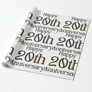 Happy 20th Jubileum-pakpapier Cadeaupapier