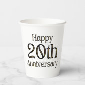Happy 20th Jubileum Paper Cups Papieren Bekers (Achterkant)