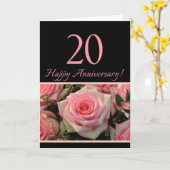 Happy 20th Jubileum rozen Kaart (Gele Bloem)